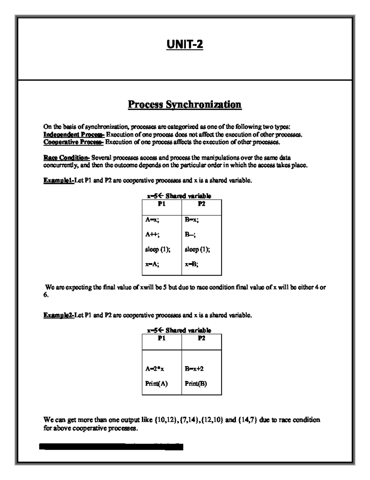 Unit-2-Process Synchronization - - Studocu