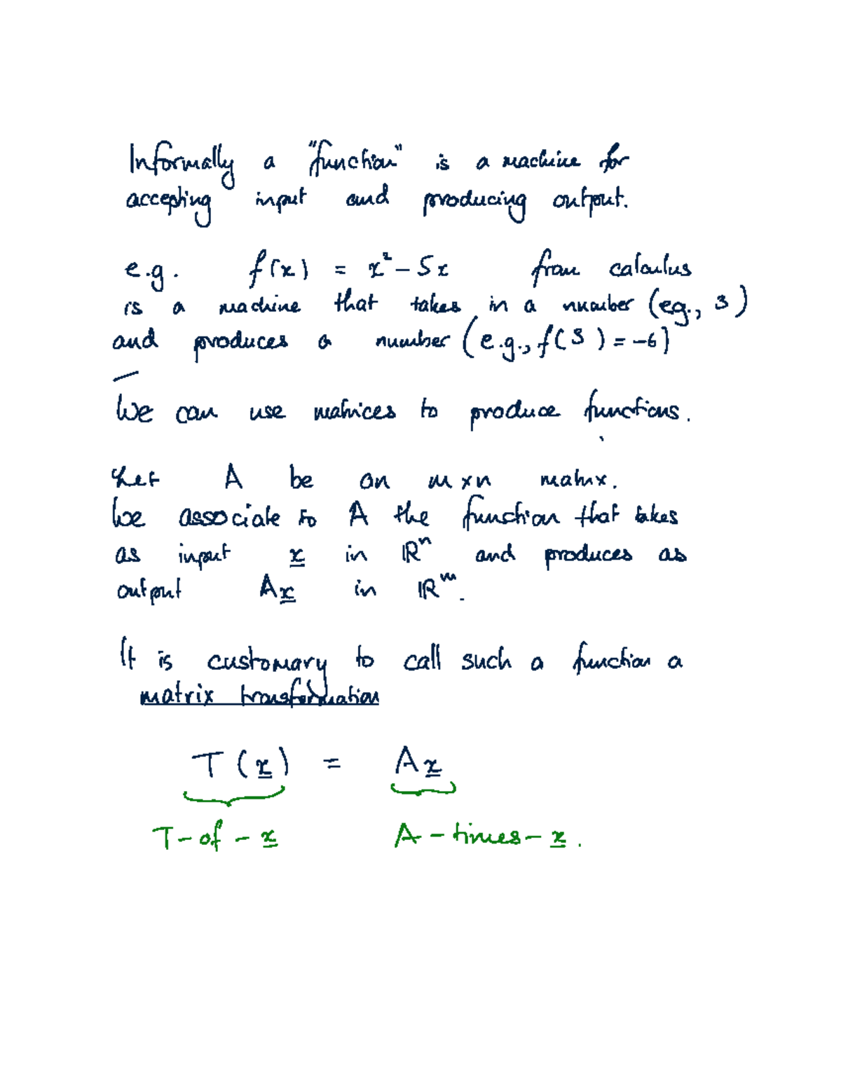 Matrix Transformations Jul 13, 2020 20 47 09 - Informally a function is ...