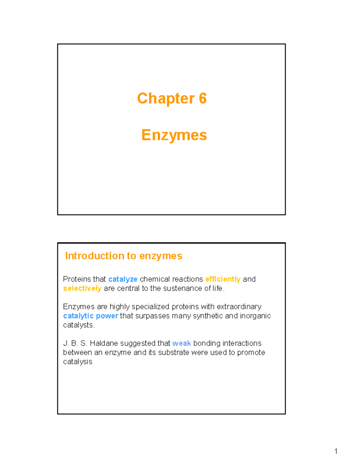 Chapter 6 - Lecture notes 6 - Chapter 6 Enzymes Introduction to enzymes ...