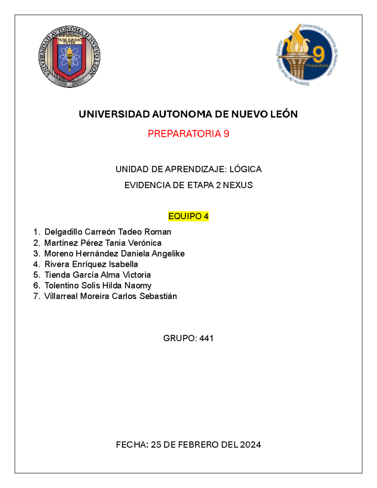 EV2 Logica[aa - iknk - UNIVERSIDAD AUTONOMA DE NUEVO LEÓN PREPARATORIA ...