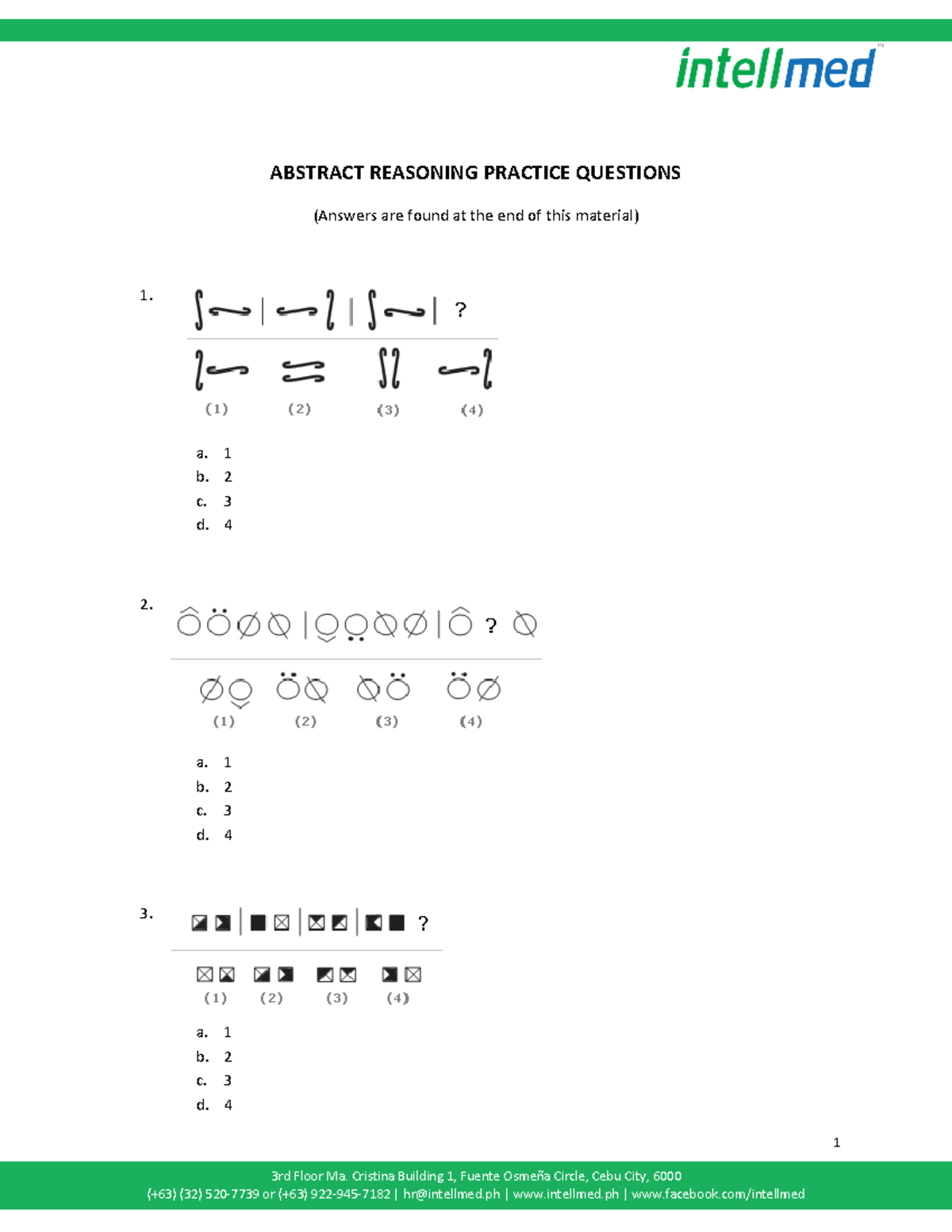Afpsat Reviewer Abstract Reasoning 1 1 3rd Floor Ma. Cristina Building 1, Fuente OsmeÒa Circle