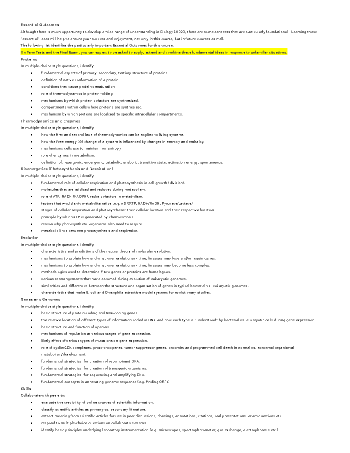 Essential Outcomes - Summary of term test. - Essential Outcomes ...