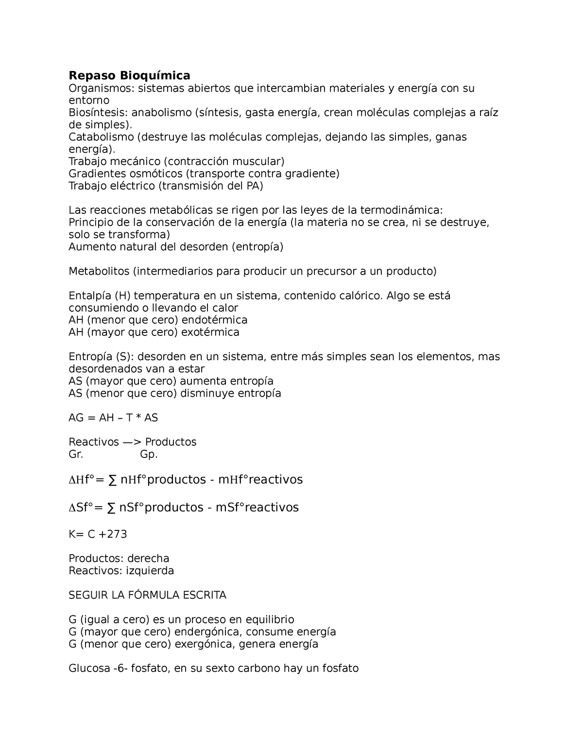 Repaso De Bioquímica Bioquímica Repaso Bioquímica Organismos