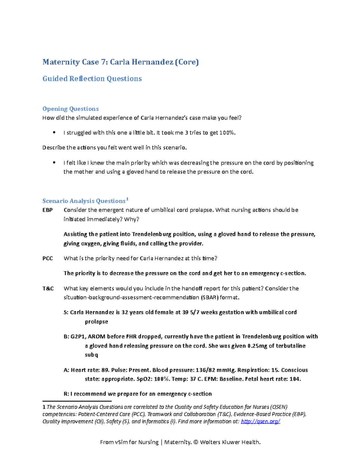 Maternity Case 07 Carla Hernandez Core GRQ Maternity Case 7 Carla Hernandez (Core) Guided