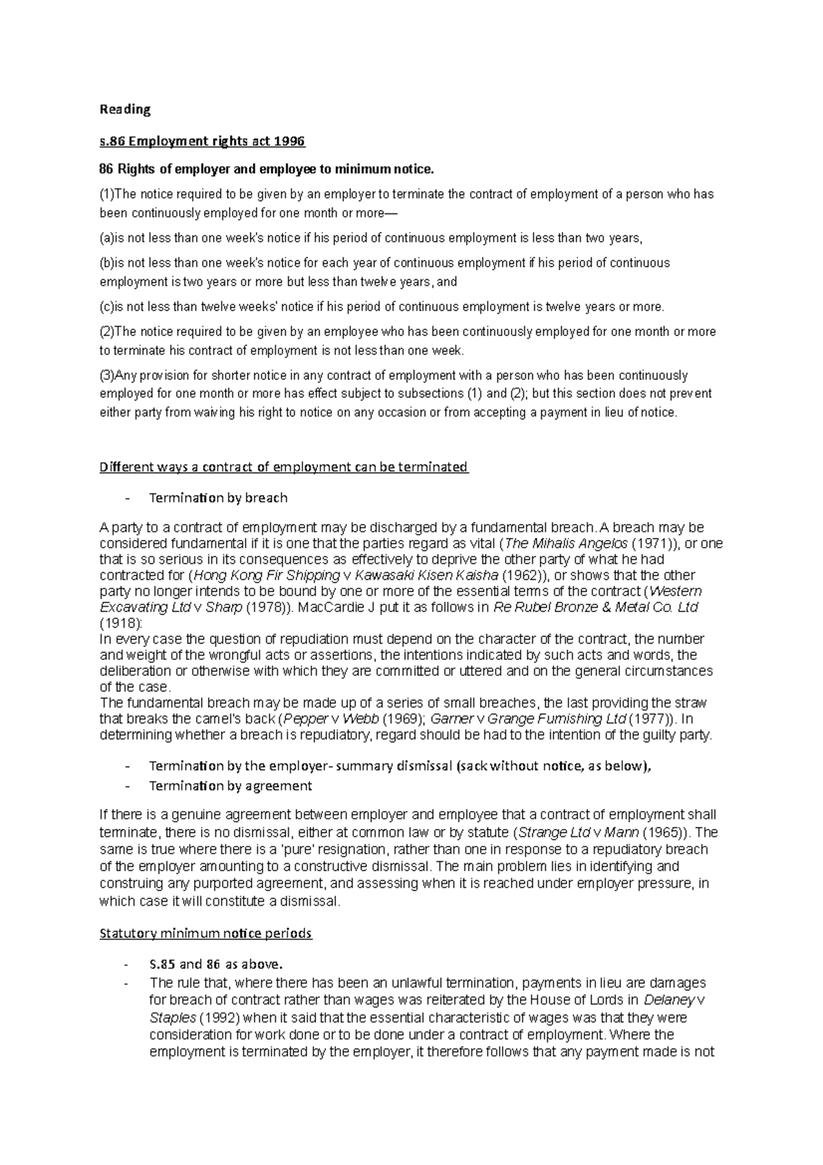 Workshop 4 Reading Constructive Dismissal- Wrongful Dismissal - Reading ...