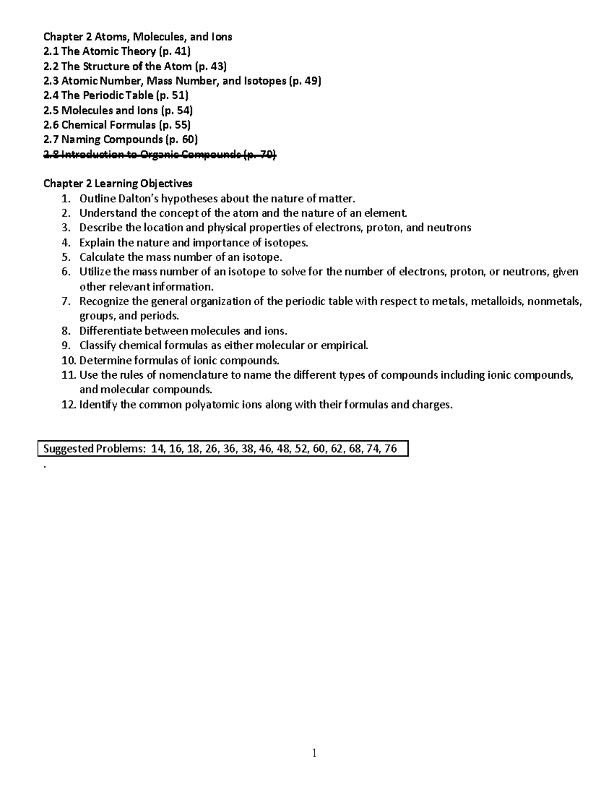 Chapter 2 Chem 100 - Chapter 2 Atoms, Molecules, And Ions 2 The Atomic 