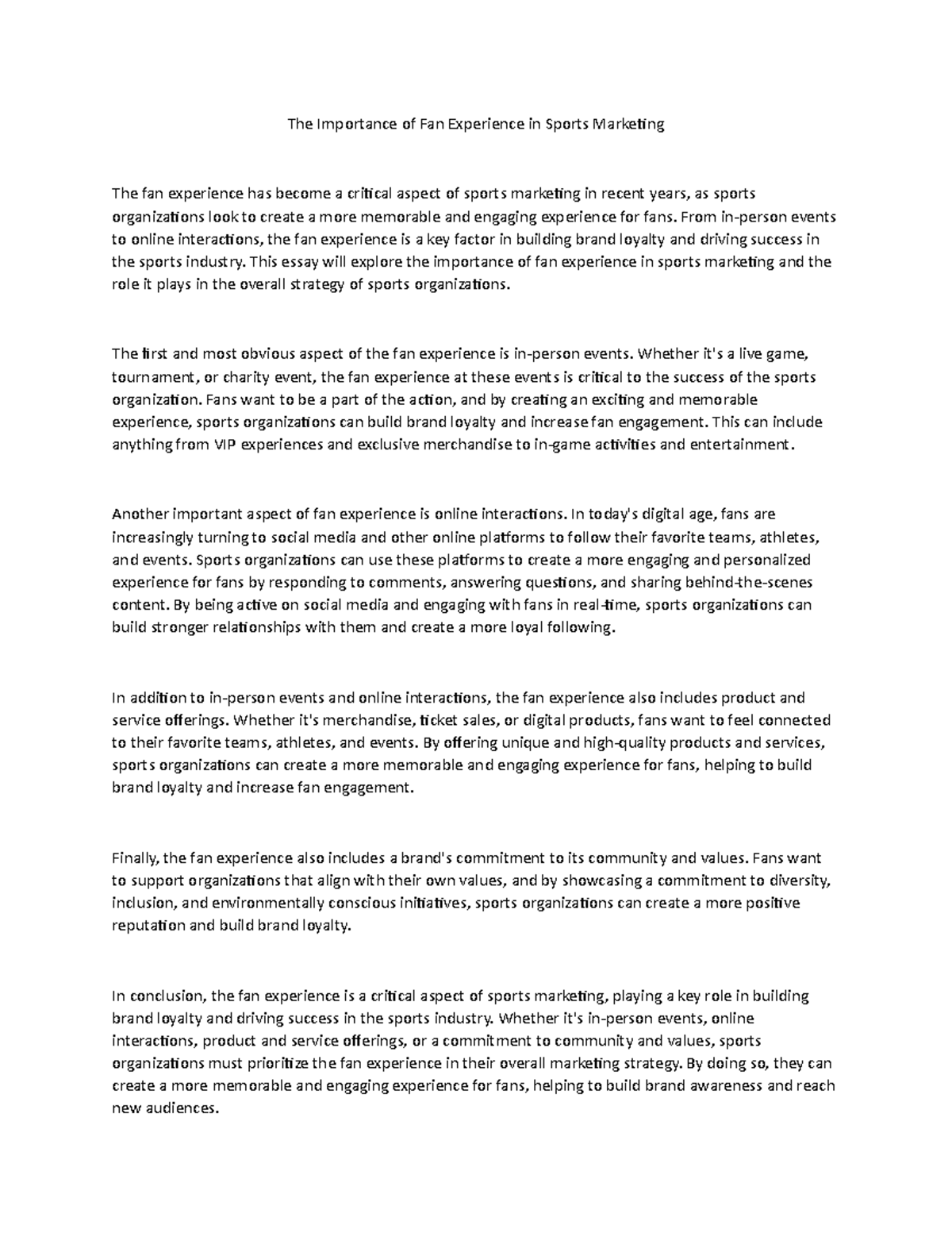 The Importance of Fan Experience in Sports Marketing From inperson