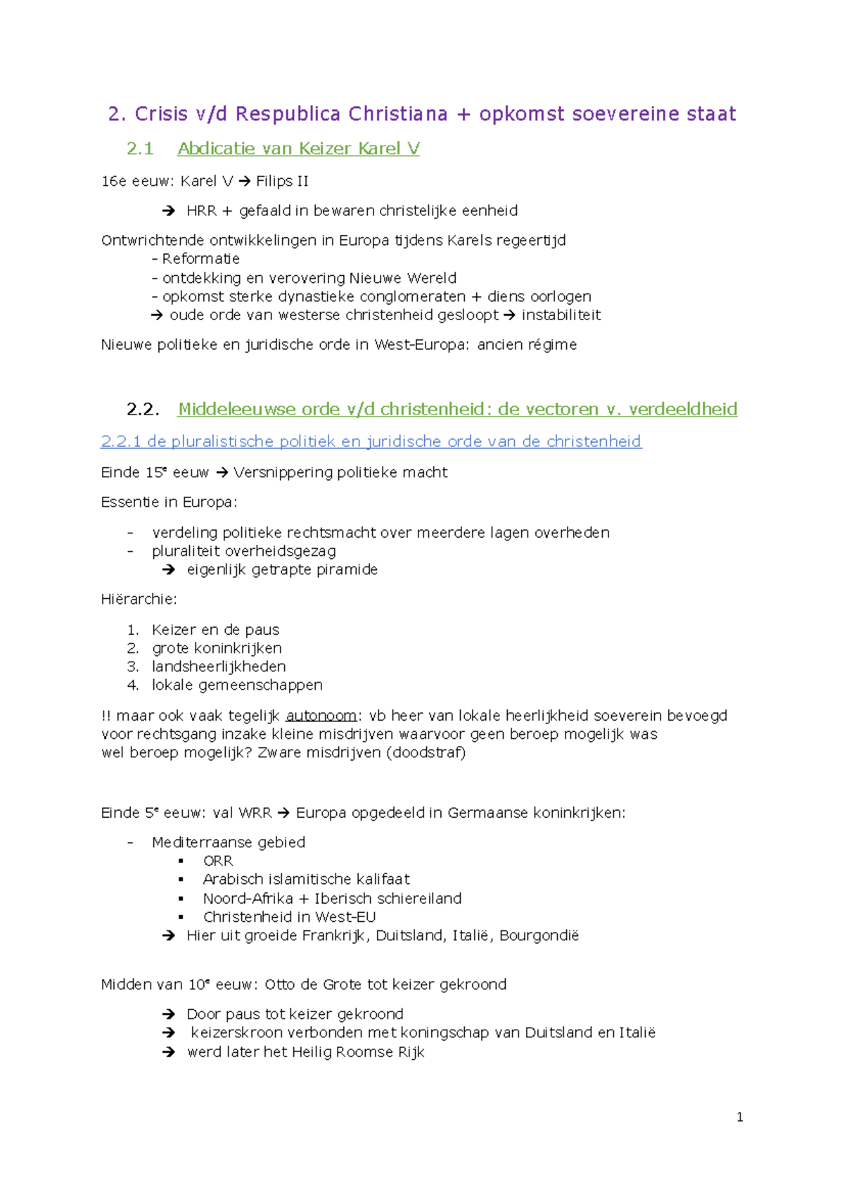 2 - Thema 2 Gpr Soevereine Staten - 2. Crisis V/d Respublica Christiana ...