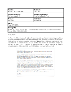 Actividad 2 Actividad 2 - Ingles Avanzado 2 - TecMilenio - Studocu