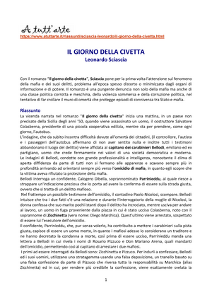 Il giorno della civetta - atuttarte/riassunti/sciascia-leonardo/il-giorno- della-civetta.html IL - Studocu