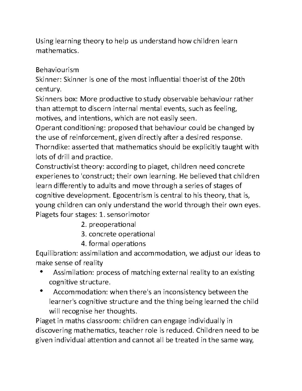 Week 9 - Lecture notes 9 - Using learning theory to help us understand ...