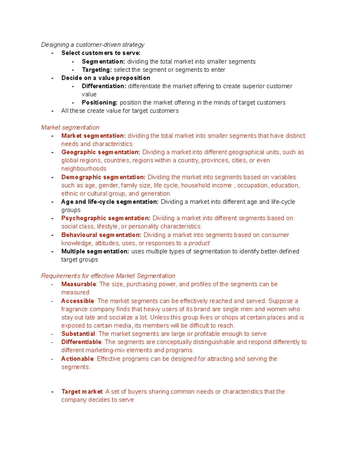 Chapter 7 - Designing a customer-driven strategy - Select customers to ...