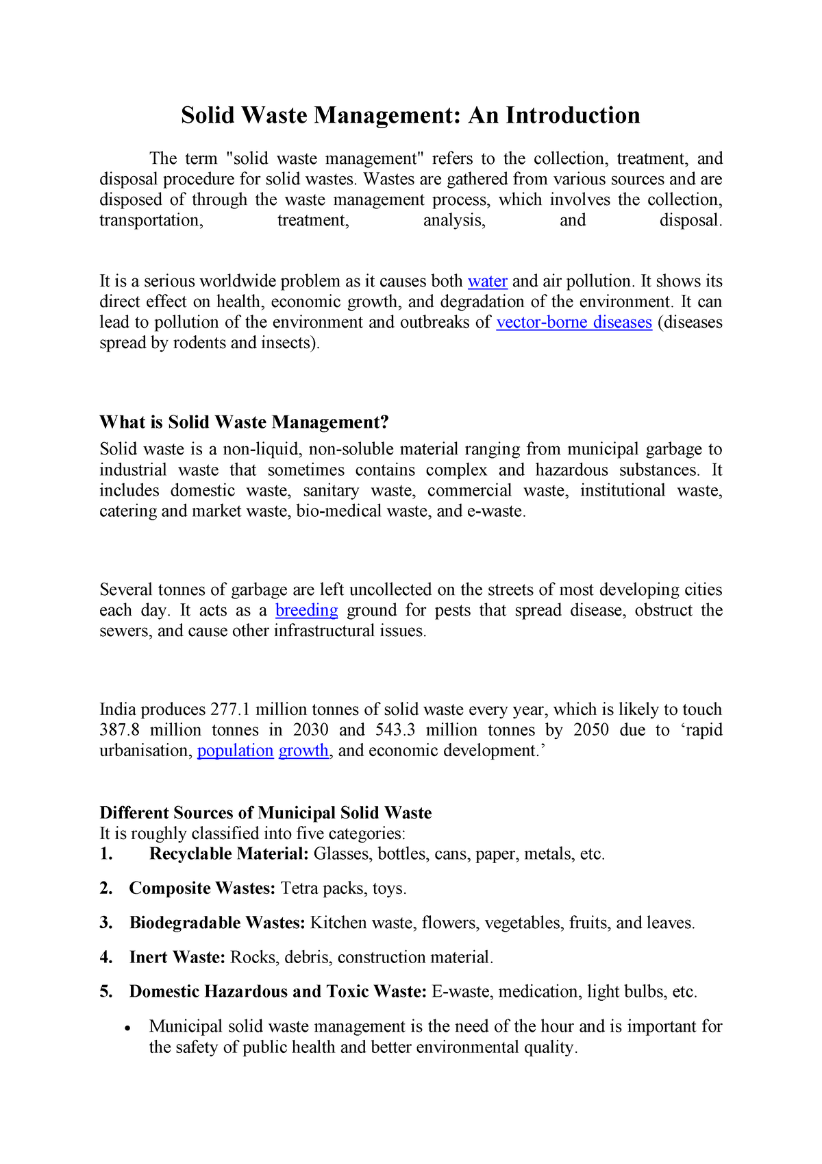 Solid waste magement - Environmental geology - Solid Waste Management ...