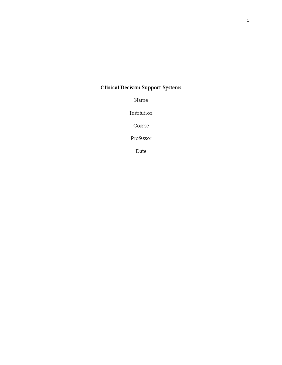Clinical Decision Support Systems - Clinical Decision Support Systems ...