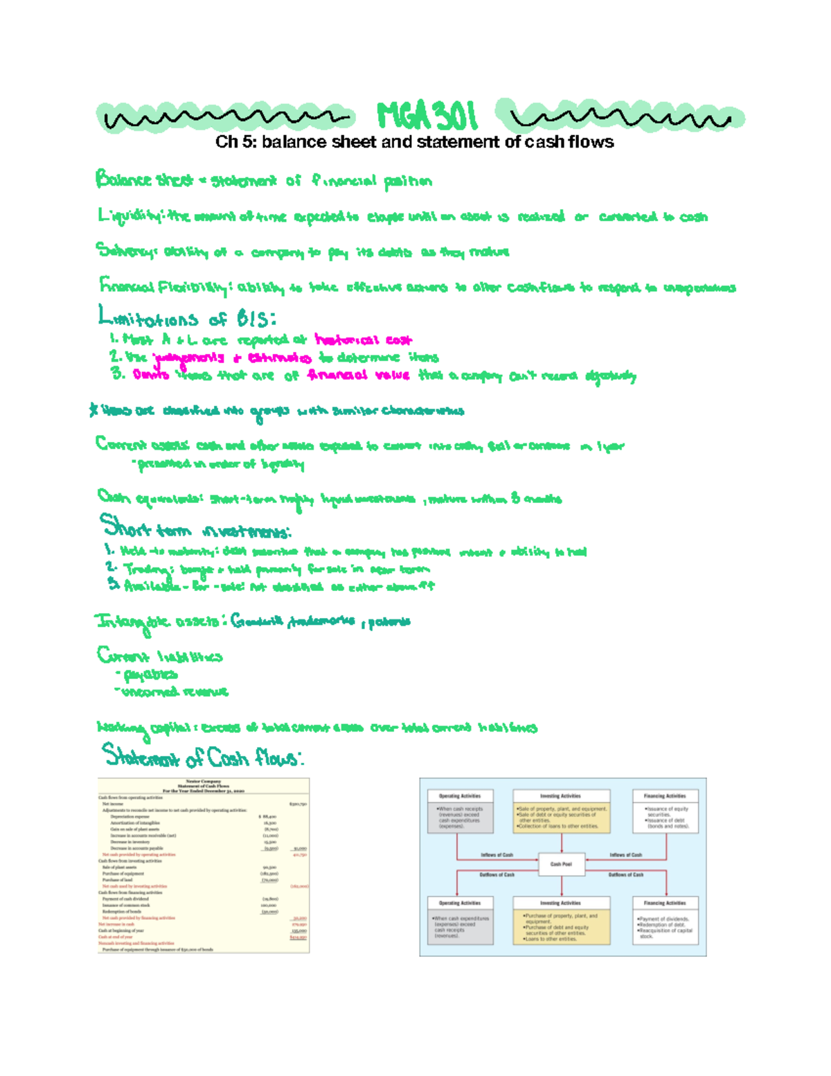 Ch 5 notes - Brandon Szerwo - ummm MGA 301 immune Balance sheet ...