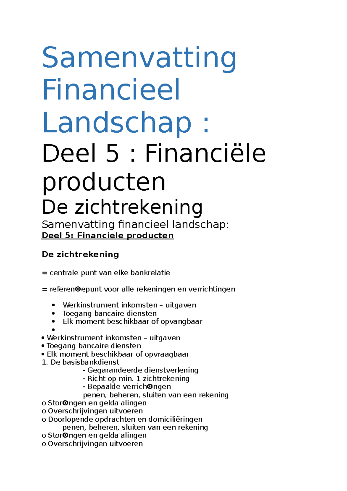 Samenvatting Financieel Landschapn Deel 2 - Samenvatting Financieel ...