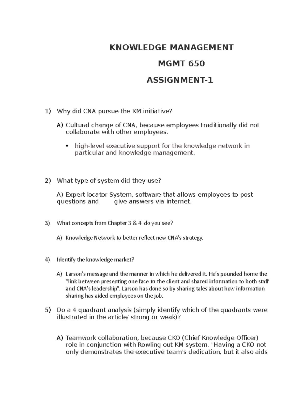 mgmt 650 critical review assignment