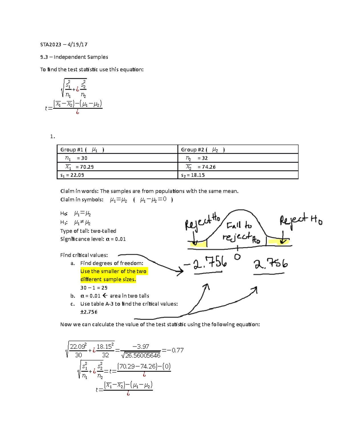 9-3 9-4 hypothesis testing with two variables independent and dependent ...