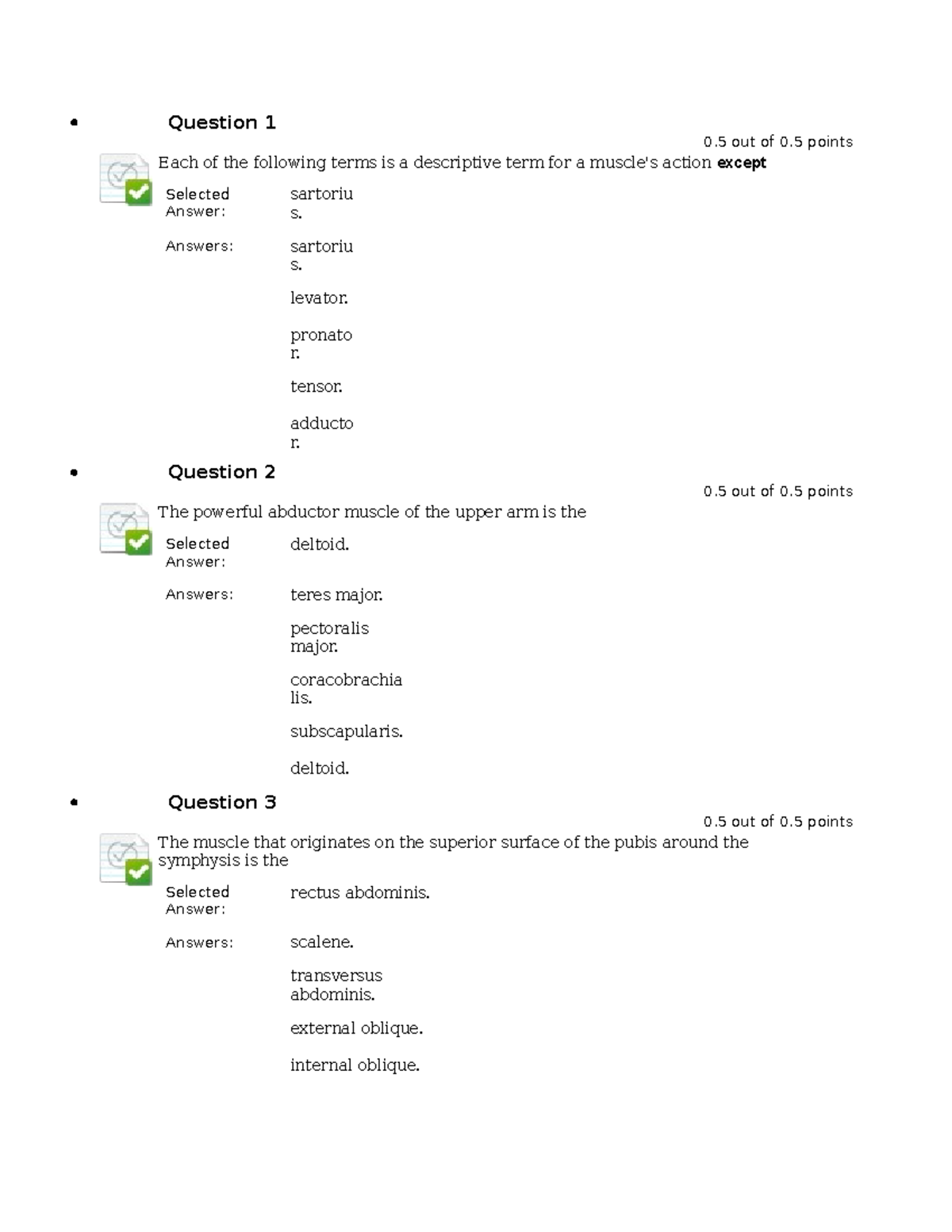 Anatomy Ch.10 Quiz - Course Work - Question 1 0 Out Of 0 Points Each Of ...