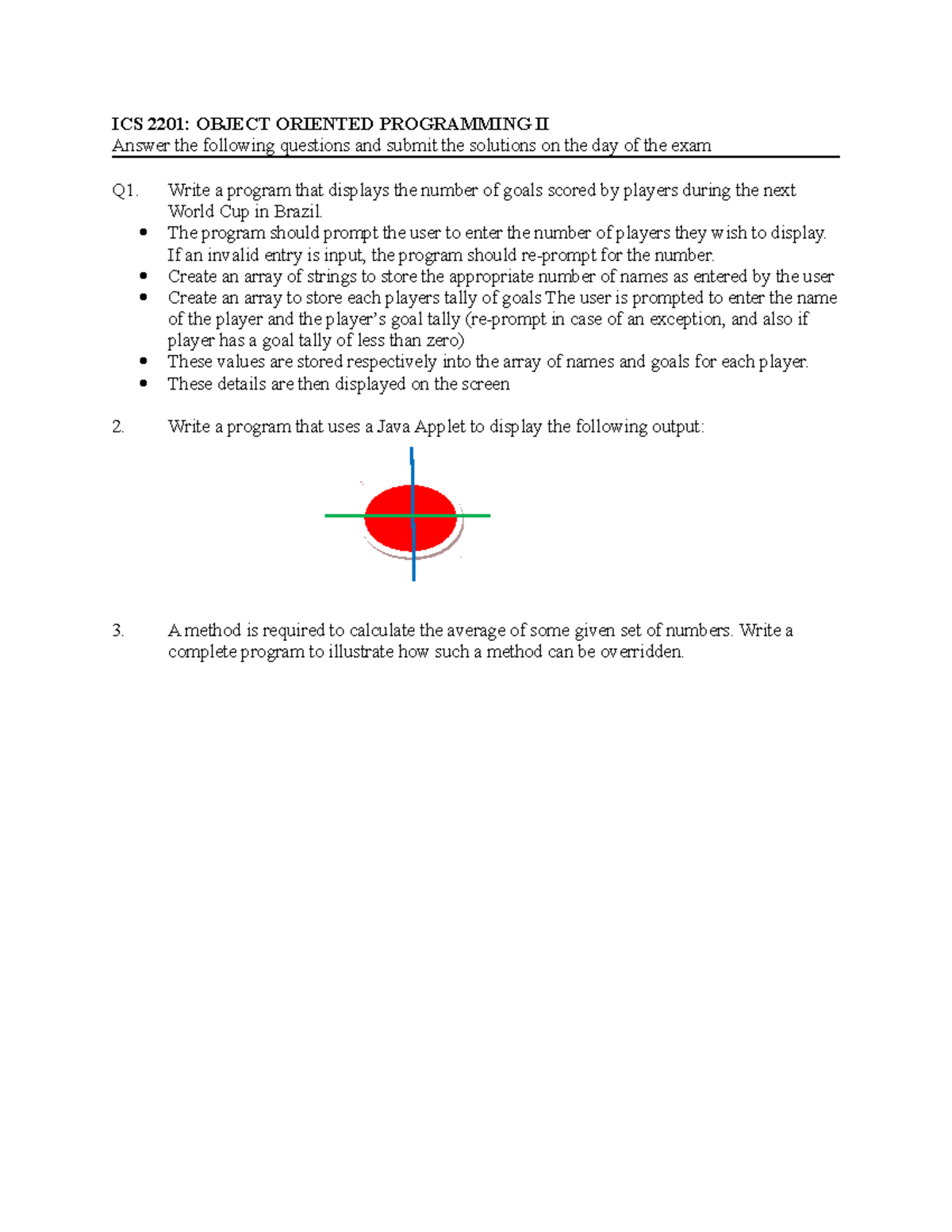 OOP2 questions - develop a program - ICS 2201: OBJECT ORIENTED ...