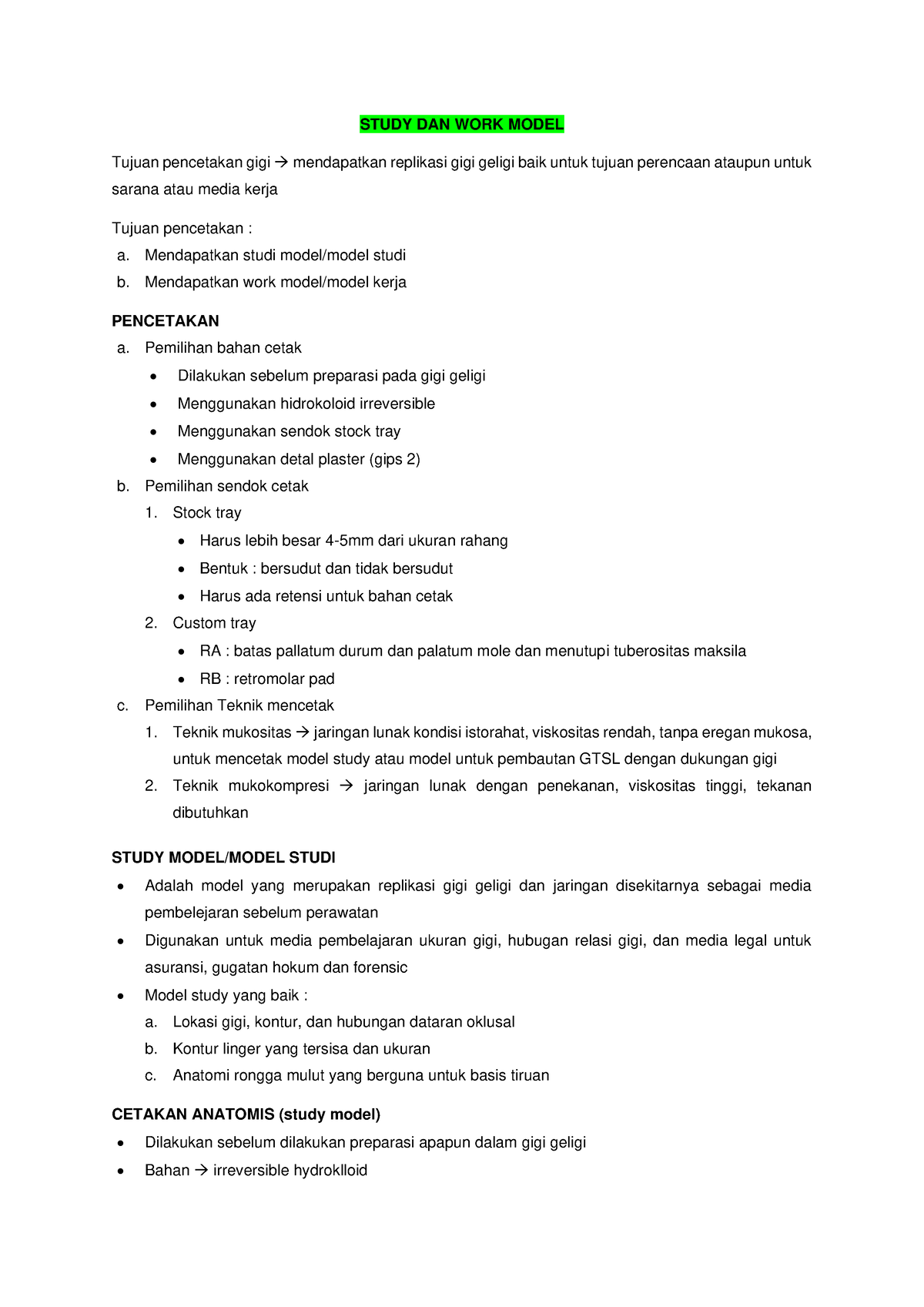 Study Model Dan Work Model - STUDY DAN WORK MODEL Tujuan Pencetakan ...