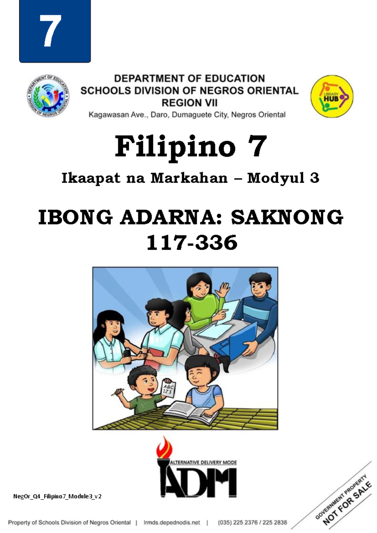 Neg Or Q4 Filipino 7 Module 3 V2 Ibong Adarna Saknong Filipino Ikaapat Na Markahan Modyul