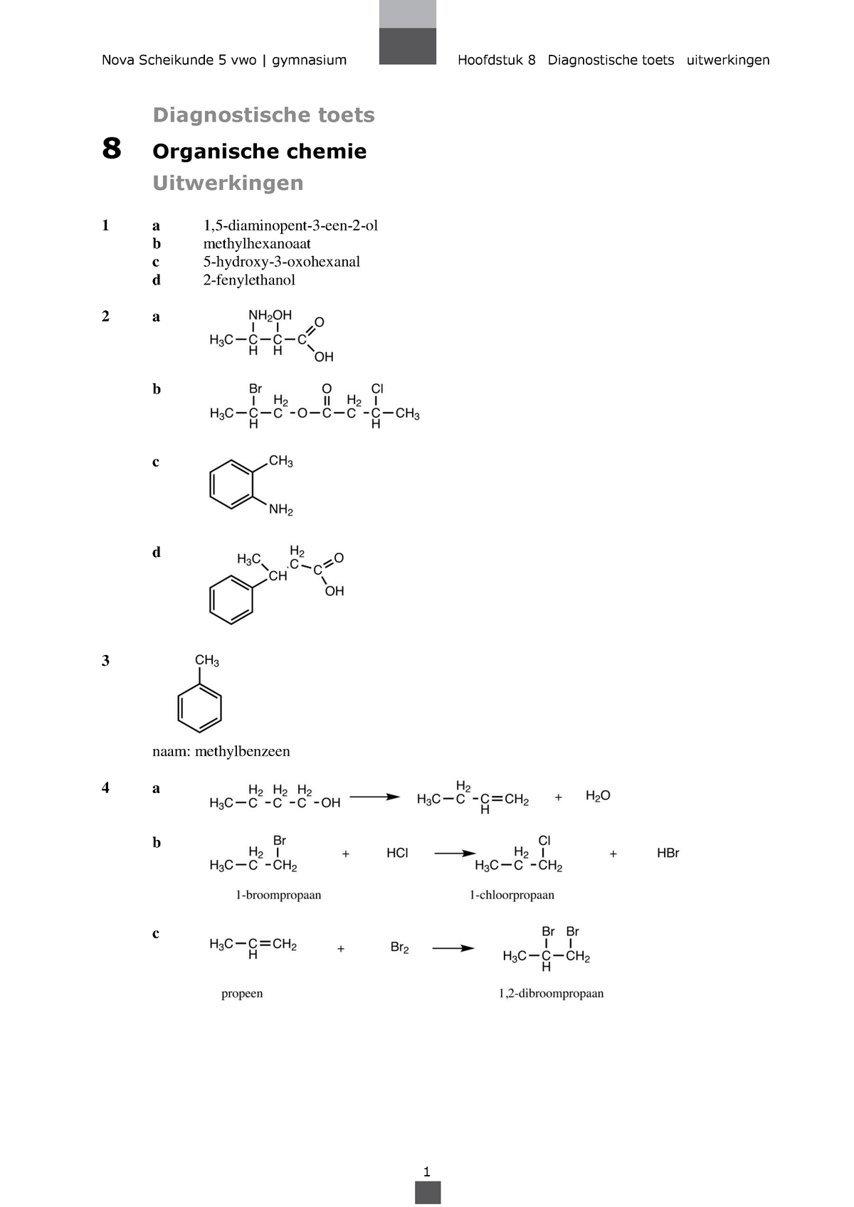 Nova Sk 5 Vwo Diagnostische Toets Hst 8 Uitwerkingen Nova Scheikunde 5 Vwo Gymnasium 