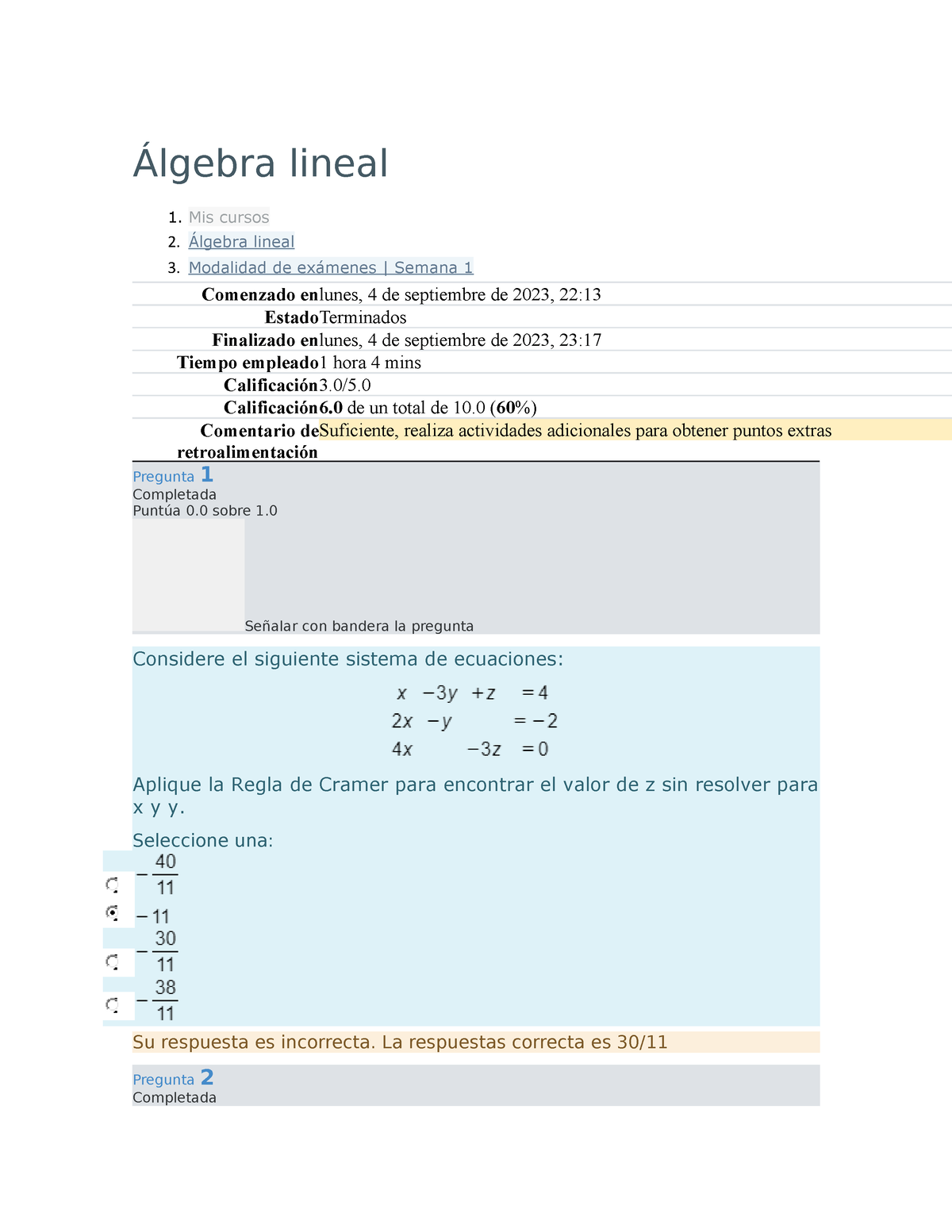 Álgebra Lineal Utel Examen 1 ISC - Álgebra Lineal Mis Cursos Álgebra ...