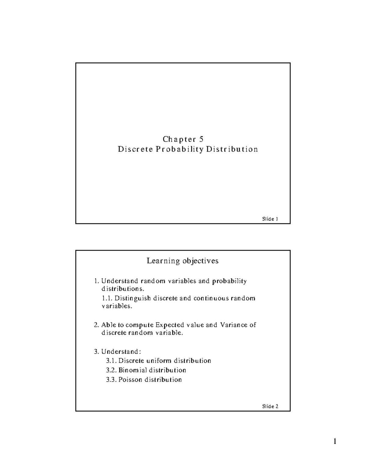 MGS Lecture Notes - Chapter 5 - Chapter 5 Discrete Probability ...