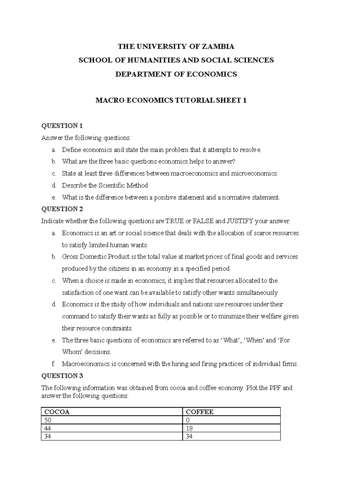 1614721366804 Tutorial 1 Macro FULL TIME ED - THE UNIVERSITY OF ZAMBIA