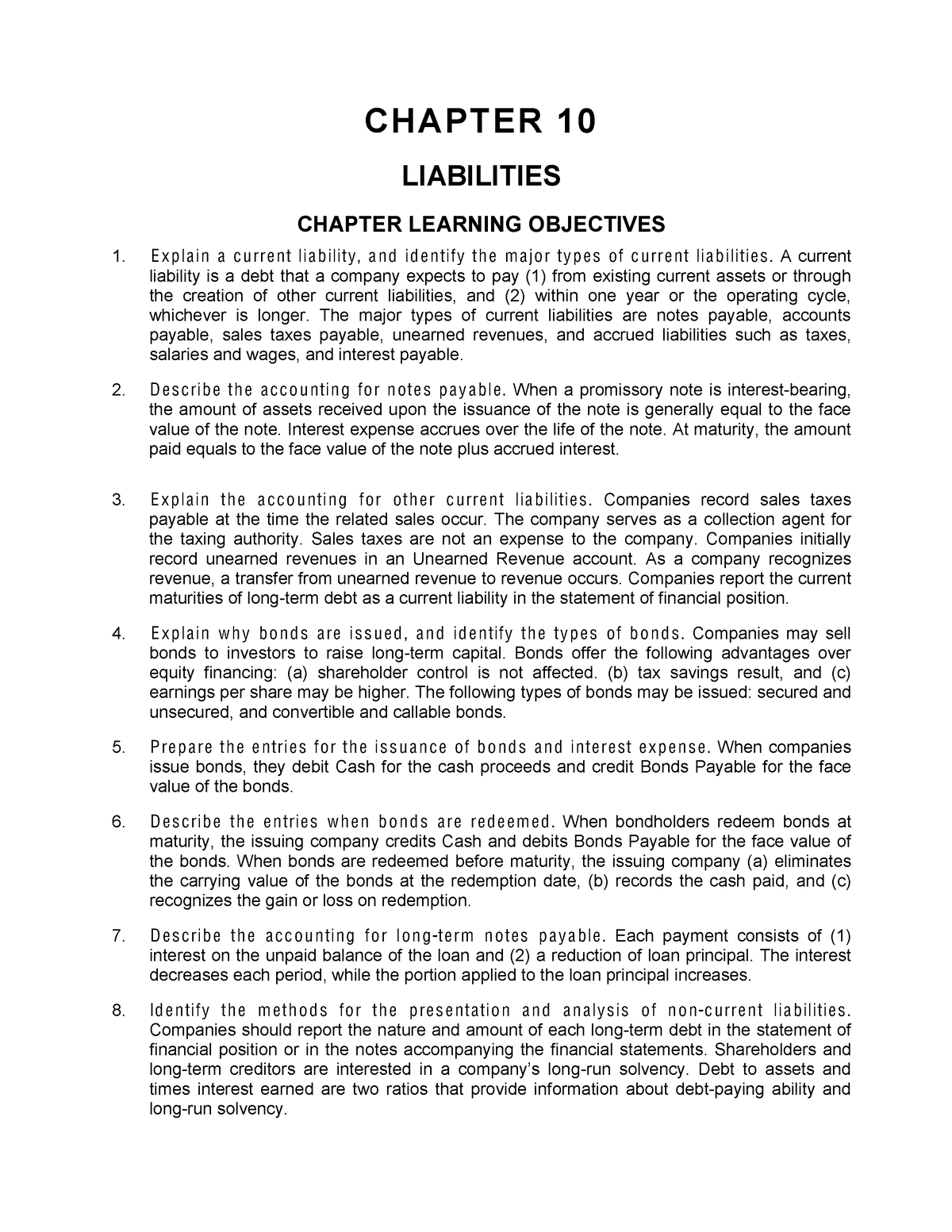 Financial Accounting Ch10_test Bank - CHAPTER 10 LIABILITIES ...