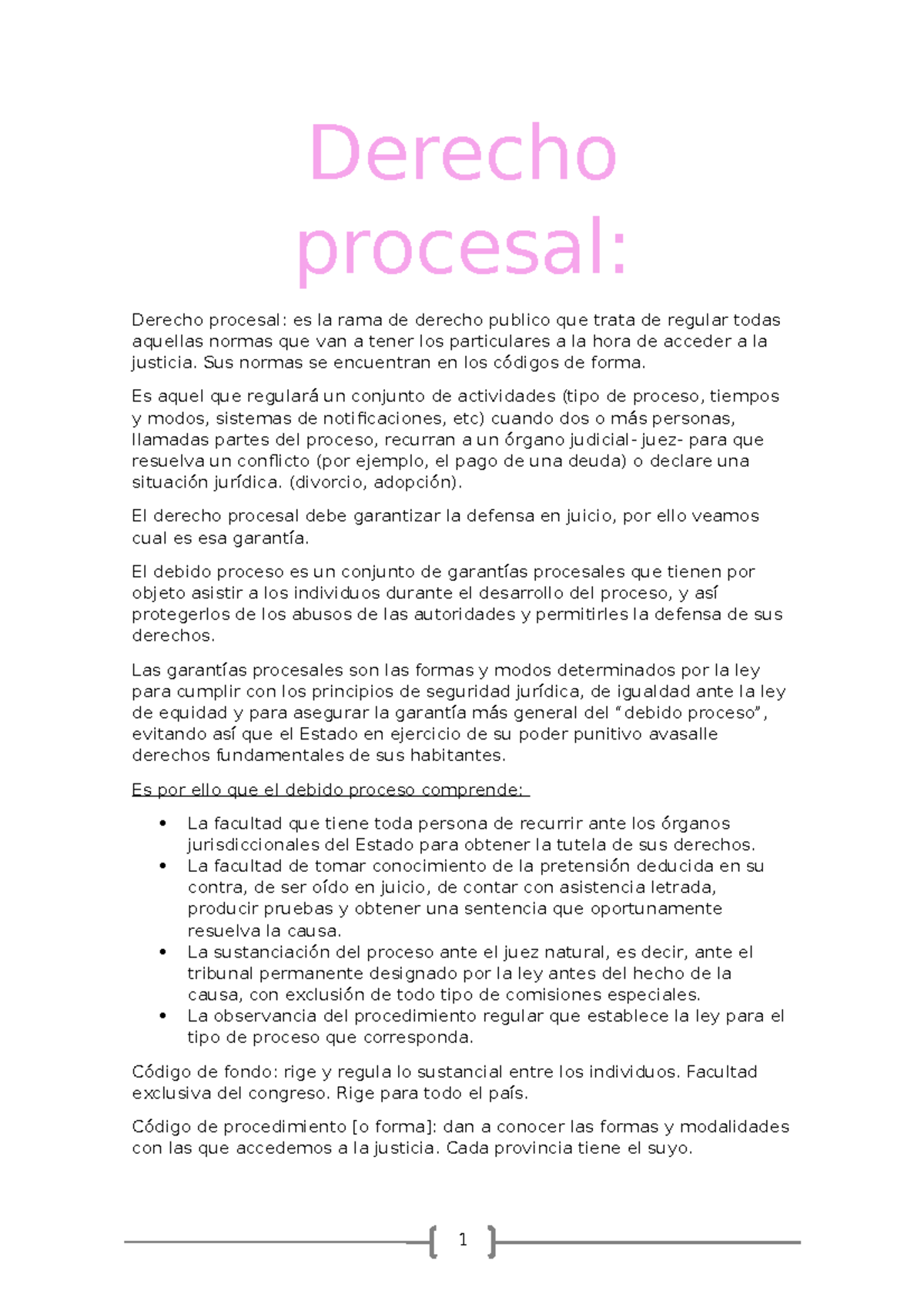 Derecho Procesal - ... - Derecho Procesal: Derecho Procesal: Es La Rama ...