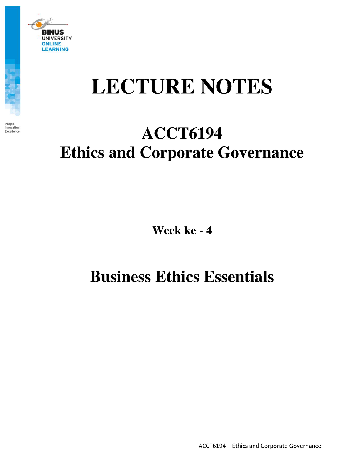 2019 0703152006 LN04-Business Ethics Essentials - LECTURE NOTES ACCT ...