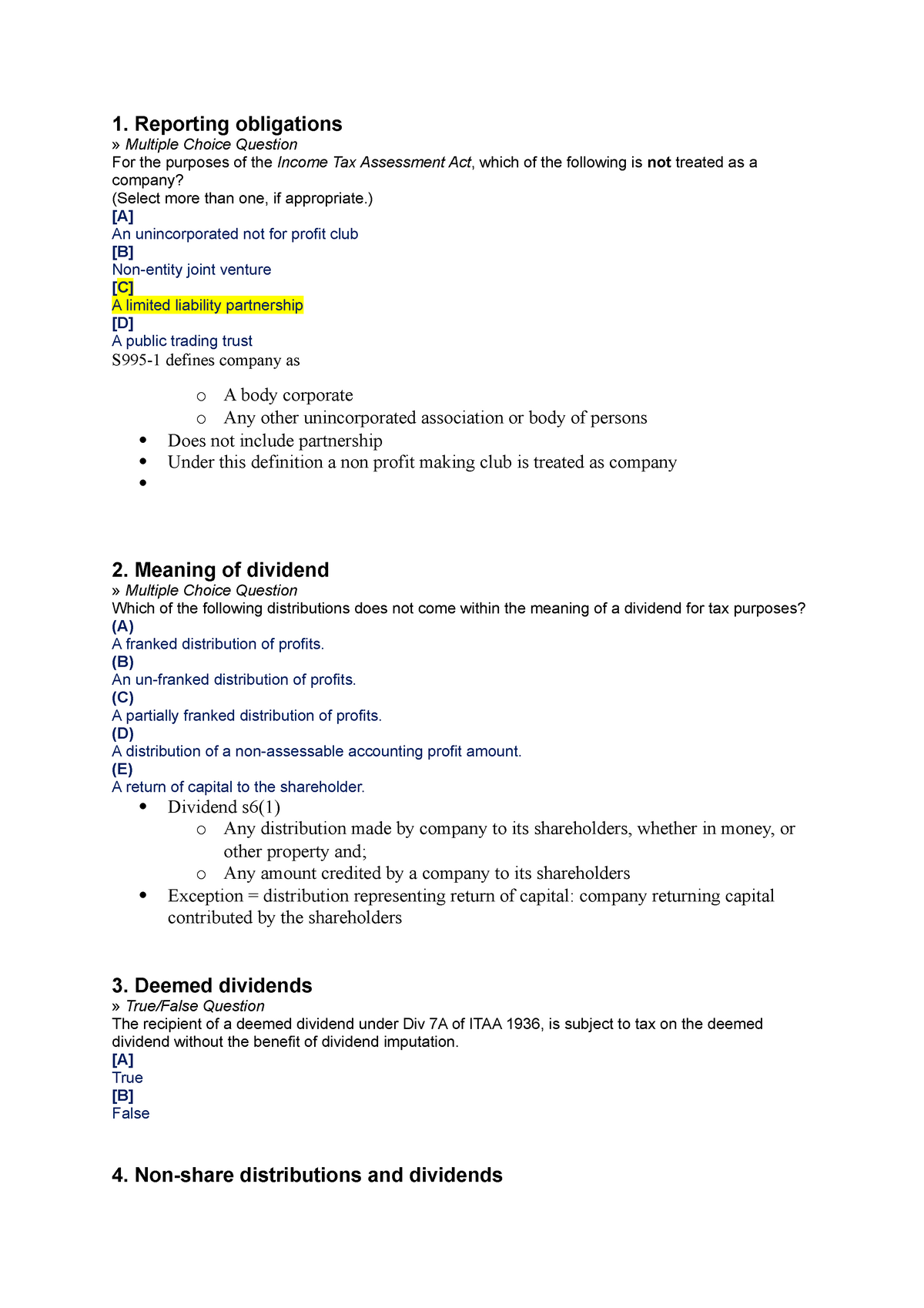 case study multiple choice questions and answers