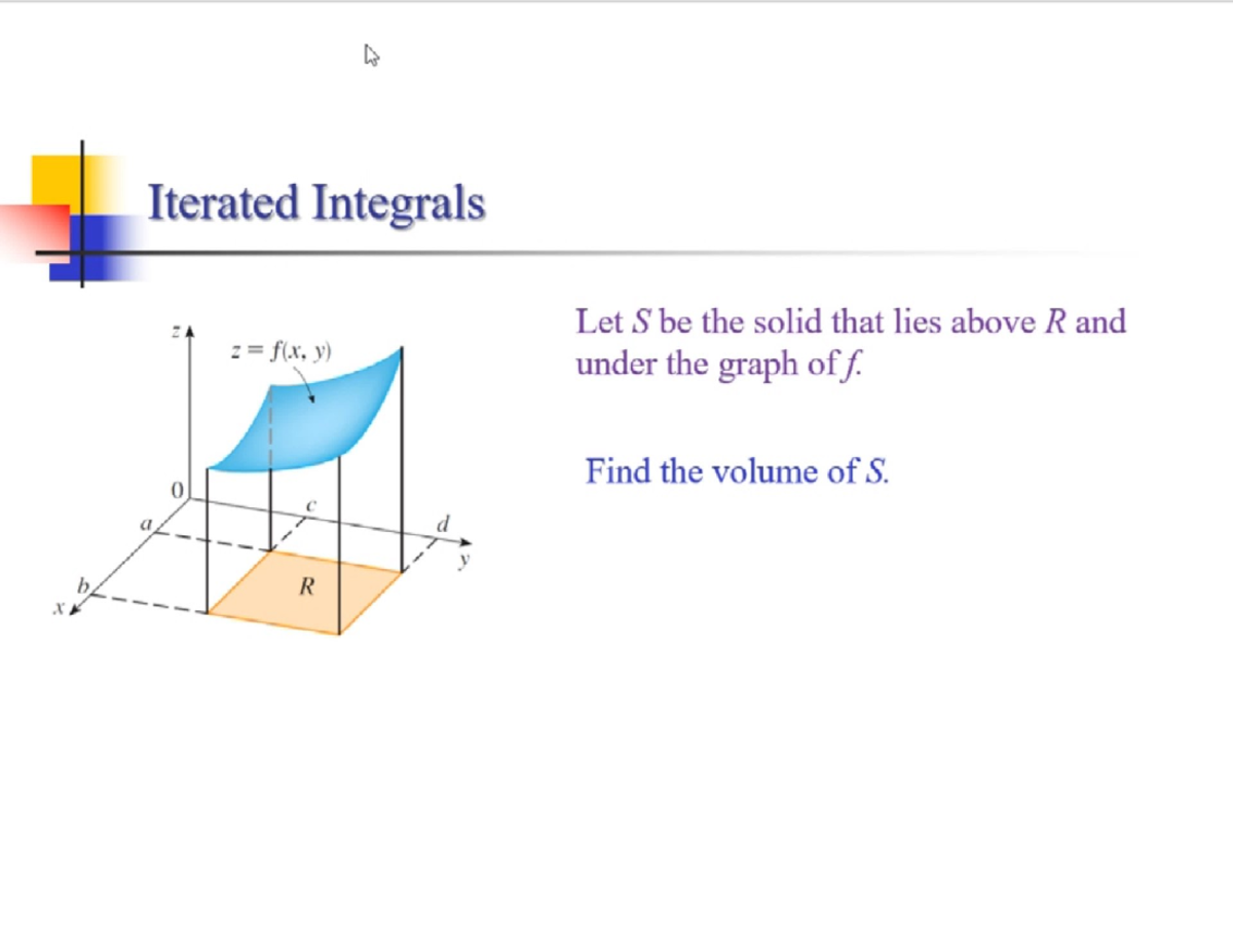 4 Iterated Integrals - Lecture Notes 4 - MATH 2015 - Studocu