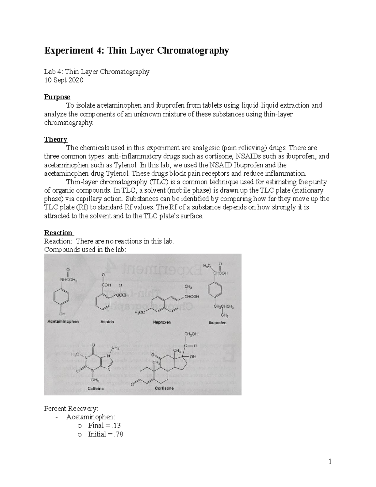 Chem253 Expt 4 Thin Layer Chromatography - Experiment 4: Thin Layer ...