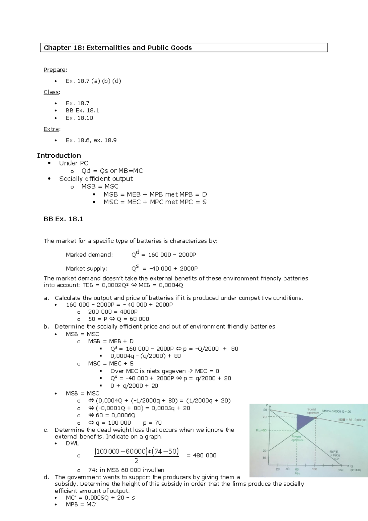 WZ 8 - Chapter 18: externalities and public goods - Prepare: Ex. 18 (a ...