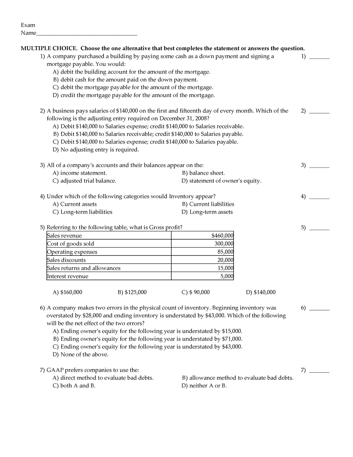 Sample/practice exam 1 July 2015, questions and answers - Warning Sns-Brigh10