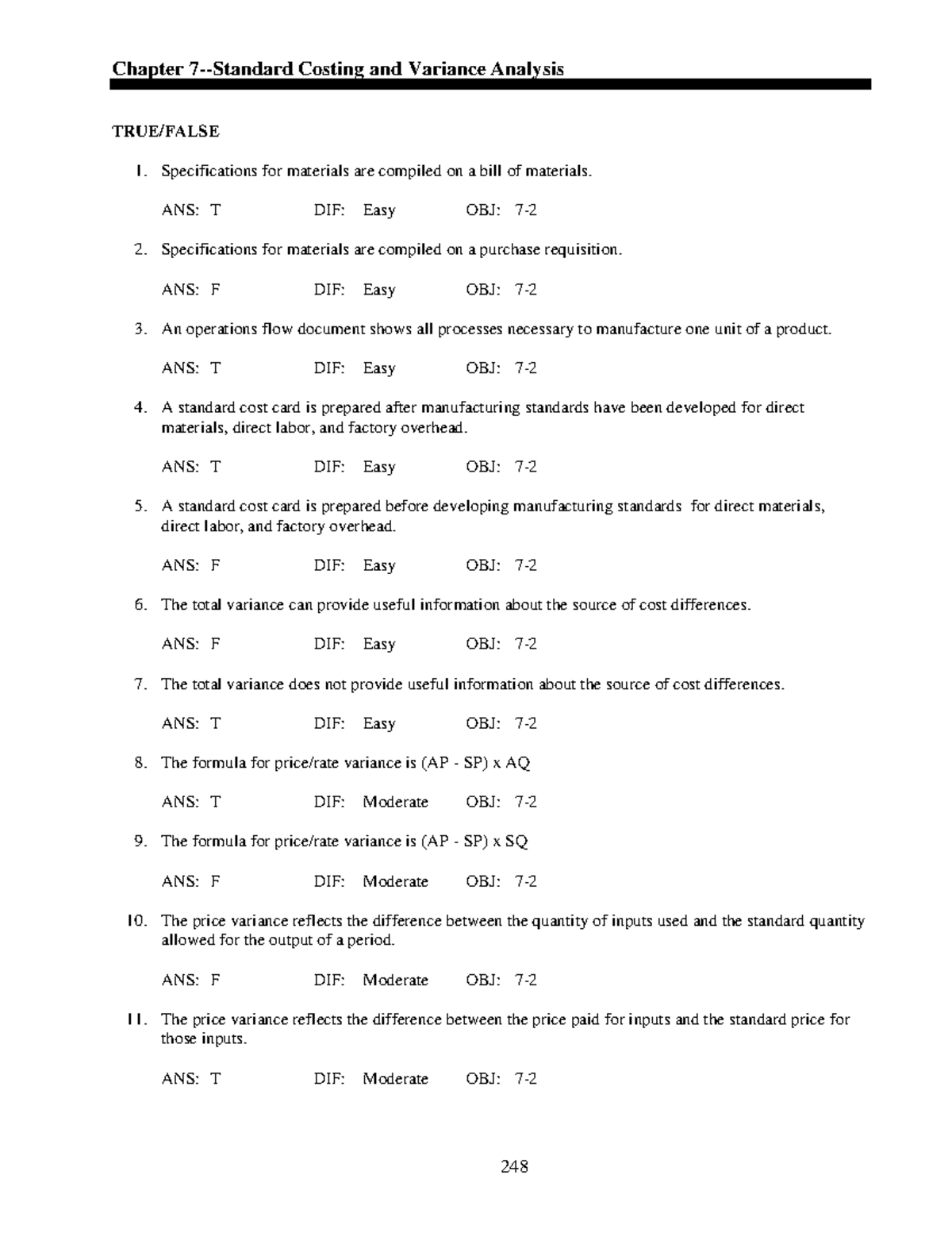 00 Standard Costing And Variance Analysis Problems And Theories ...