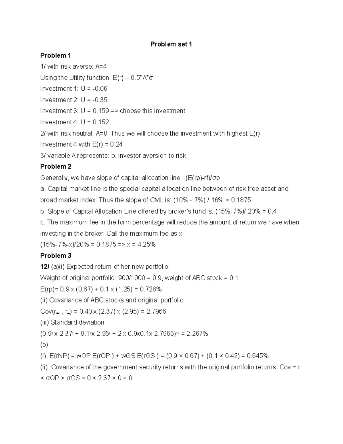 Problem set 1 - weekly homework assignment Mao Ye - Problem set 1 ...