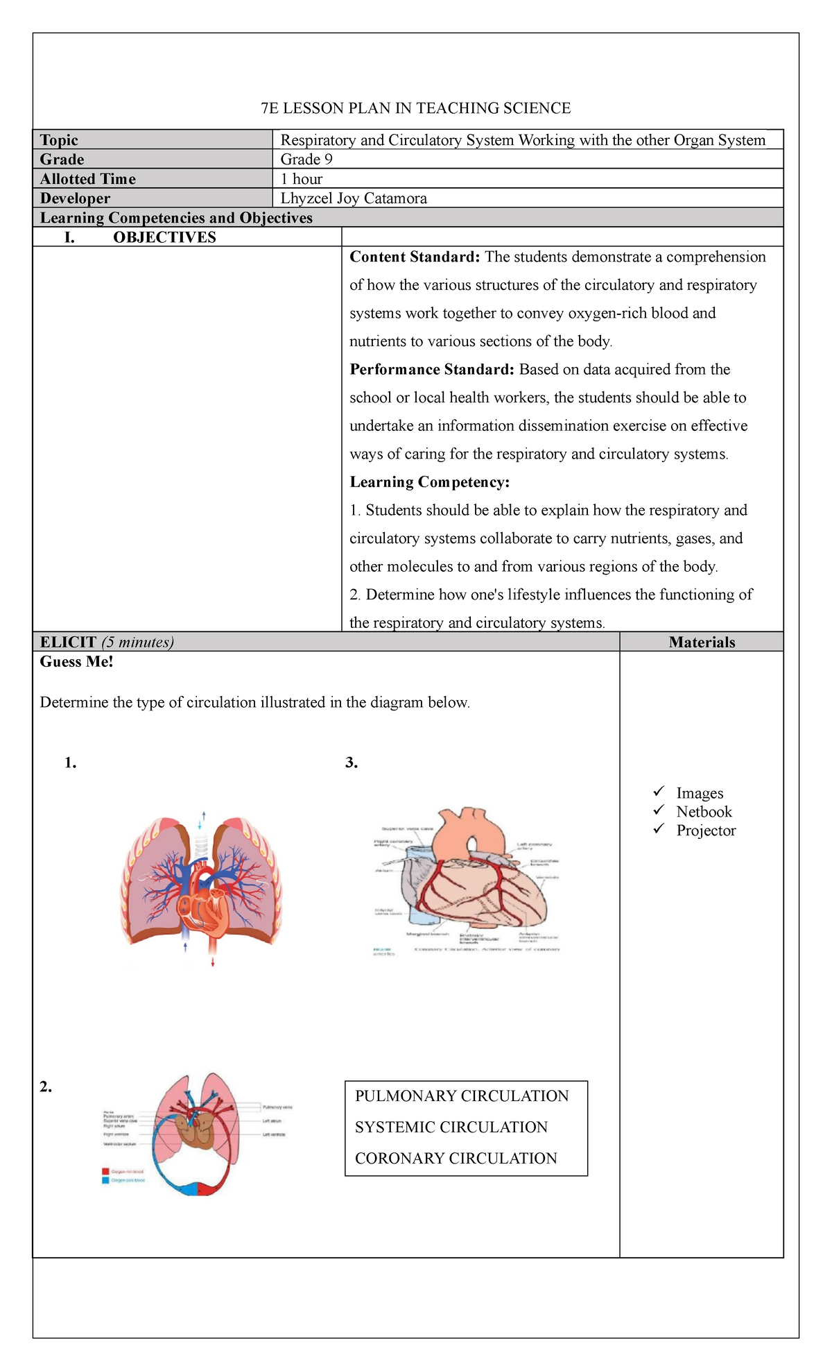 7E Lesson Plan In Teacing Science 7E LESSON PLAN IN TEACHING SCIENCE