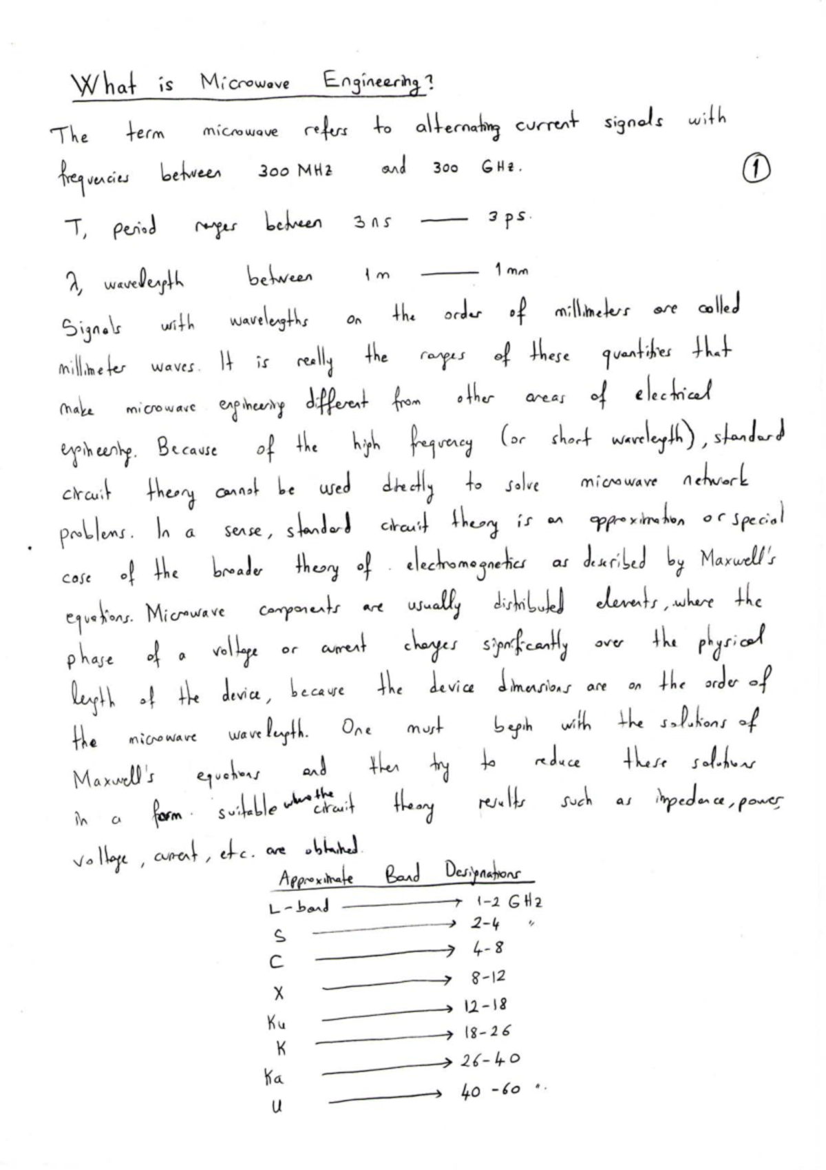 ELE446 supp 445 notes part I - What is Microwave Engineering? The term ...
