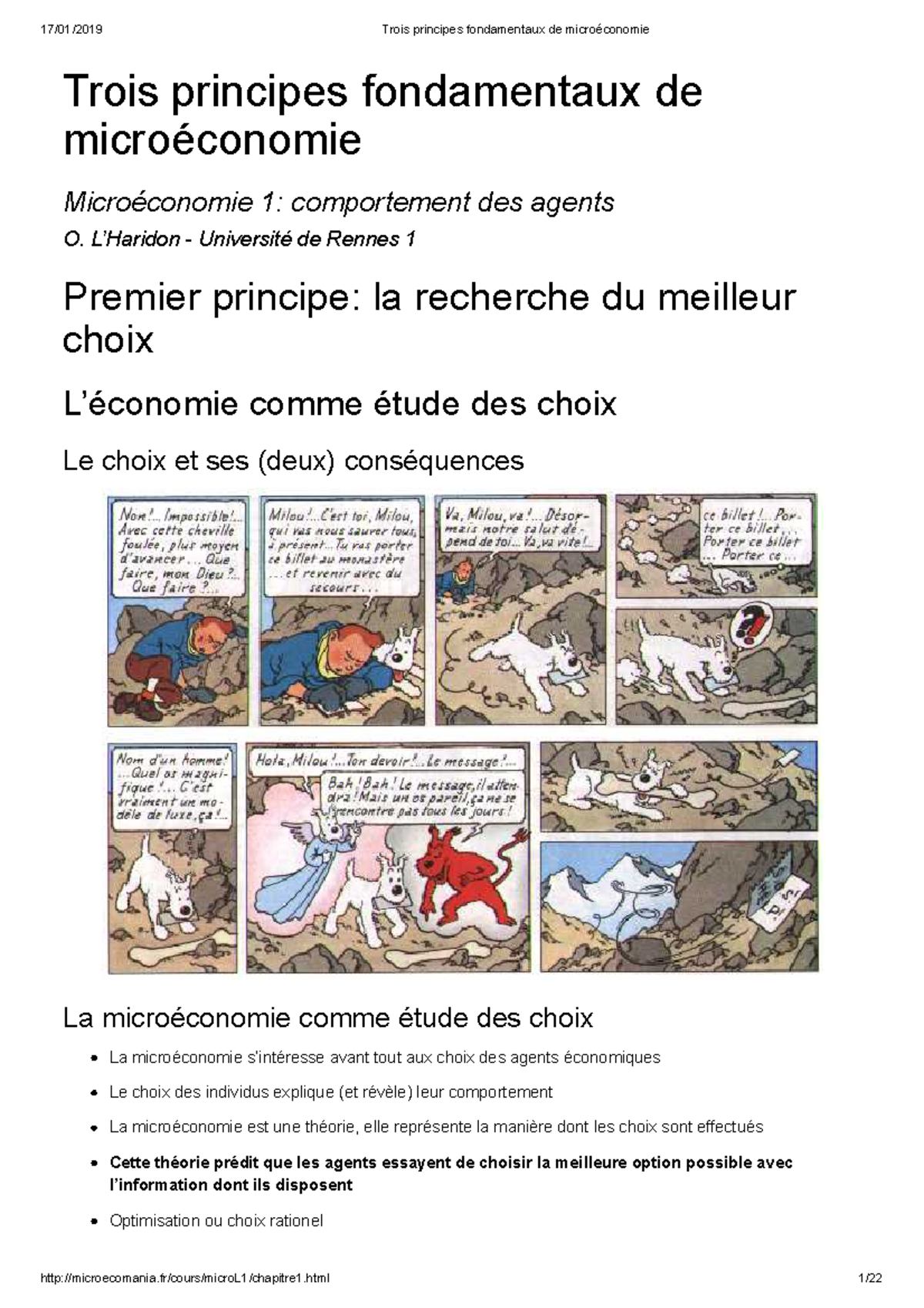 Chap 1 Trois Principes Fondamentaux De Microeconomie Trois Principes Fondamentaux De Micro Conomie Micro Conomie Comportement Des Agents Haridon Universit De Studocu
