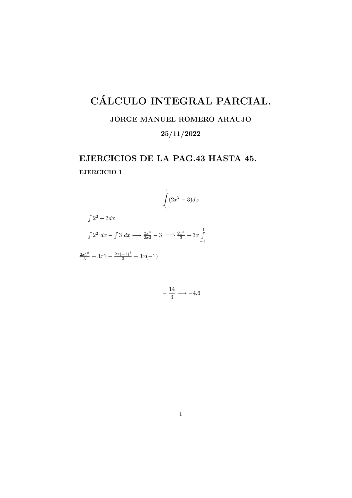 C Lculo 3cer Parcial - C ́ALCULO INTEGRAL PARCIAL. JORGE MANUEL ROMERO ...