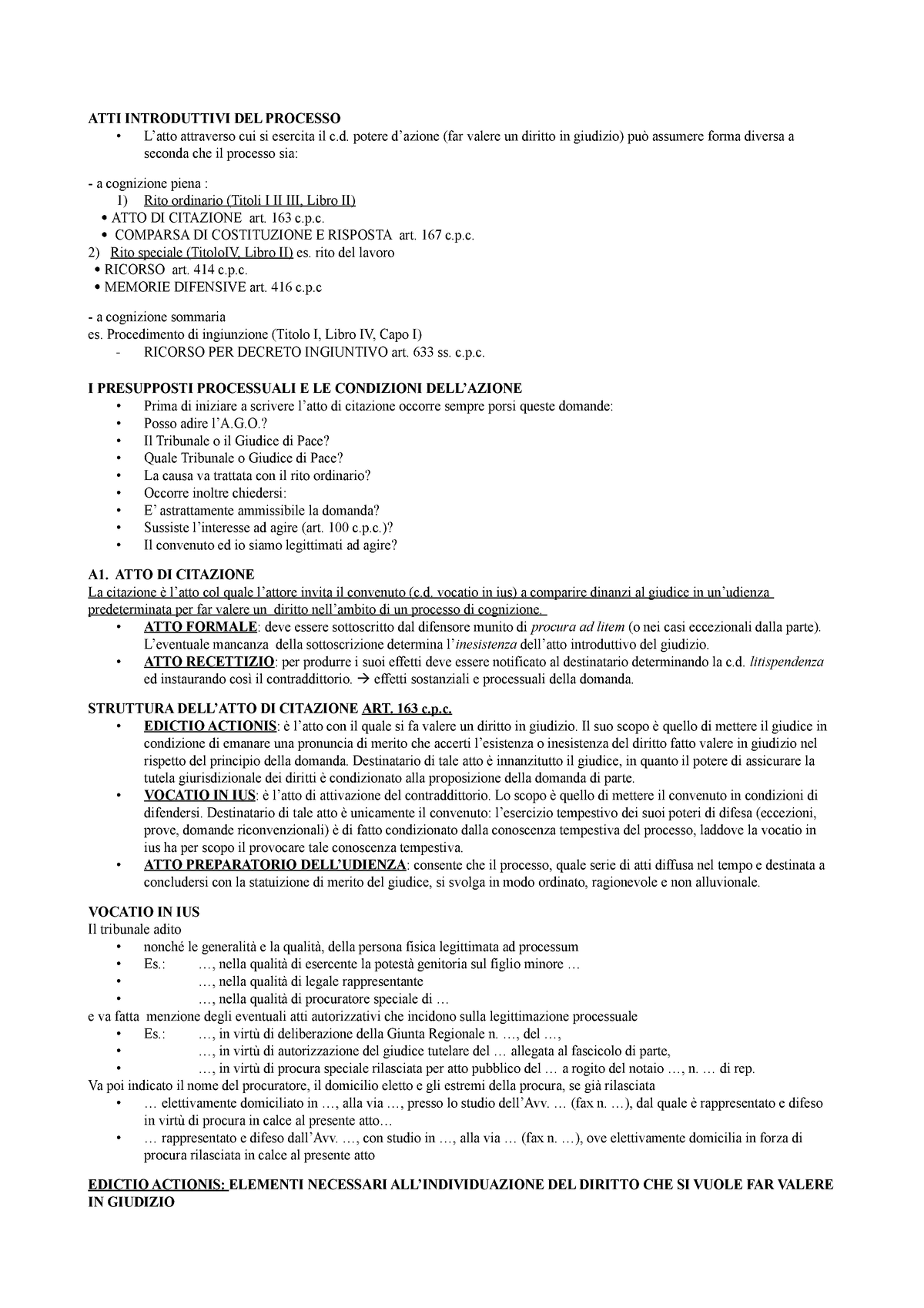 Appunti Di Redazione Degli Atti Giuridici Penale E Civile - ATTI ...