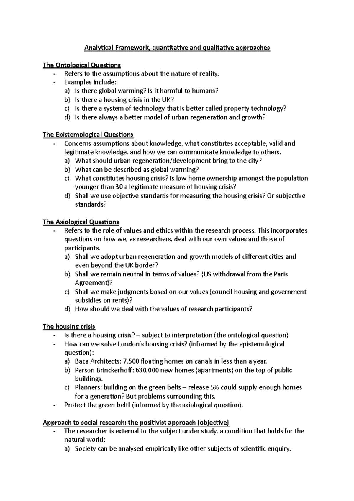 Analytical Framework - Quantitative and Qualitative Approaches ...