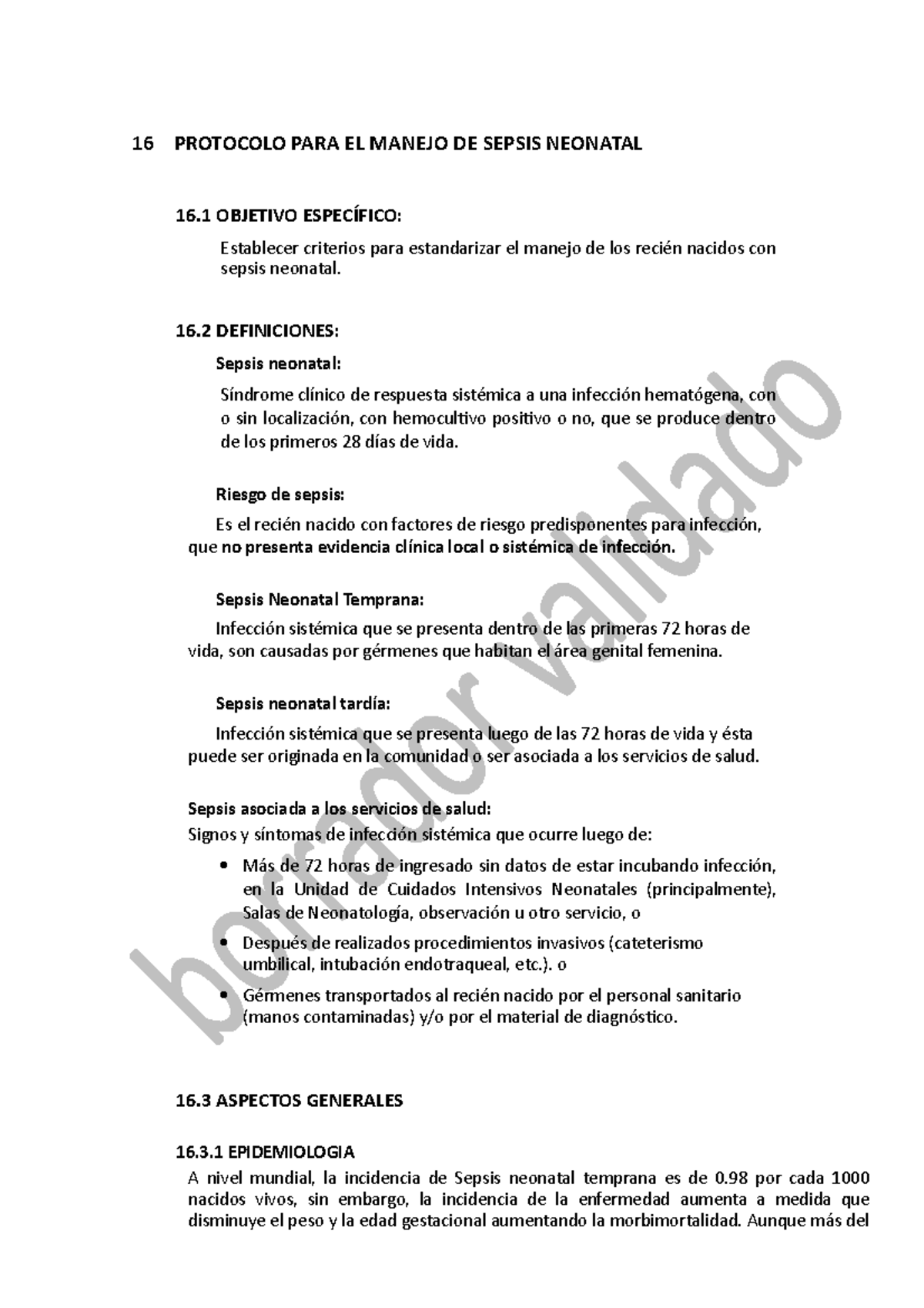 Protocolo Sepsis Neonatal 2 - 16 PROTOCOLO PARA EL MANEJO DE SEPSIS ...