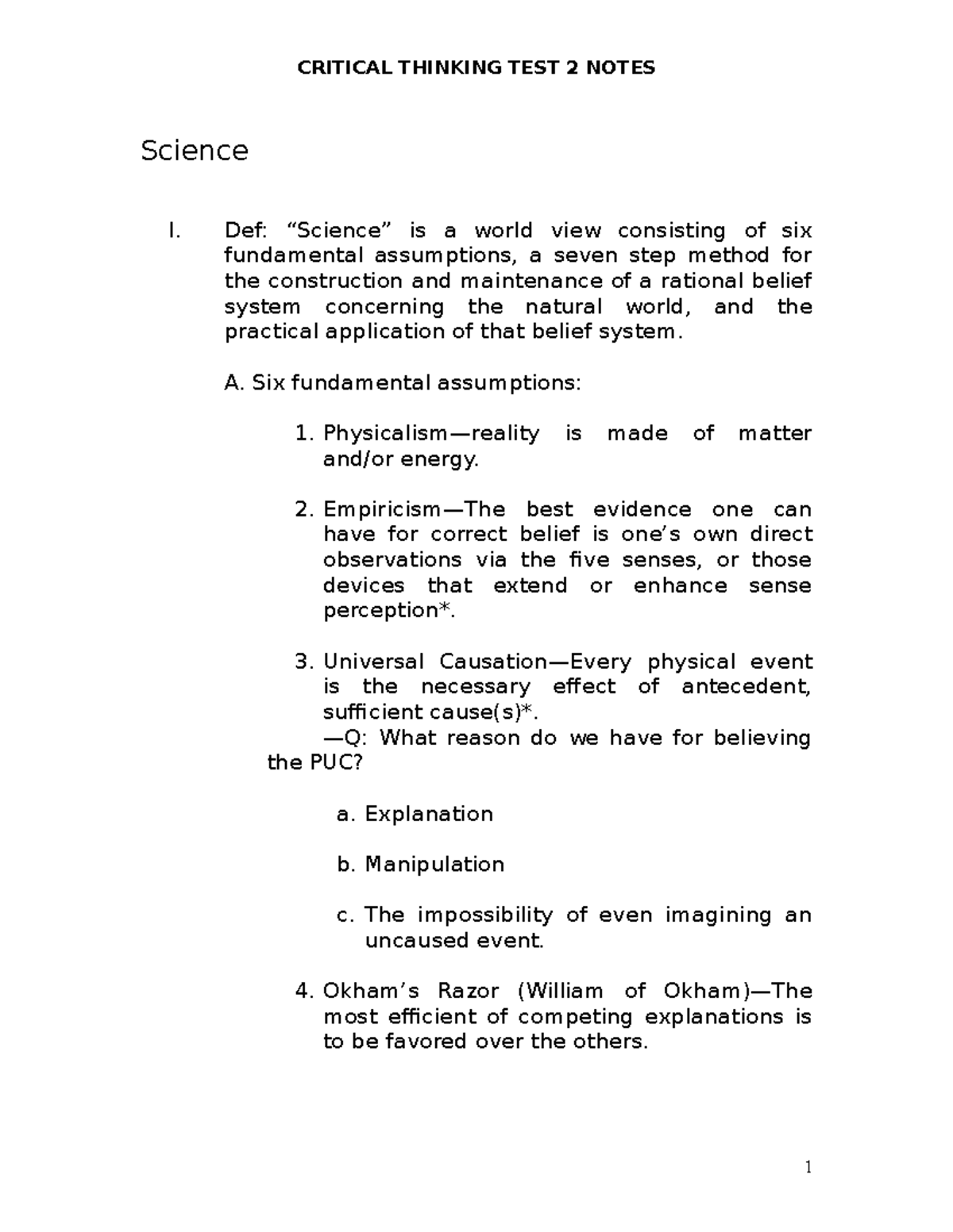 critical thinking test 2