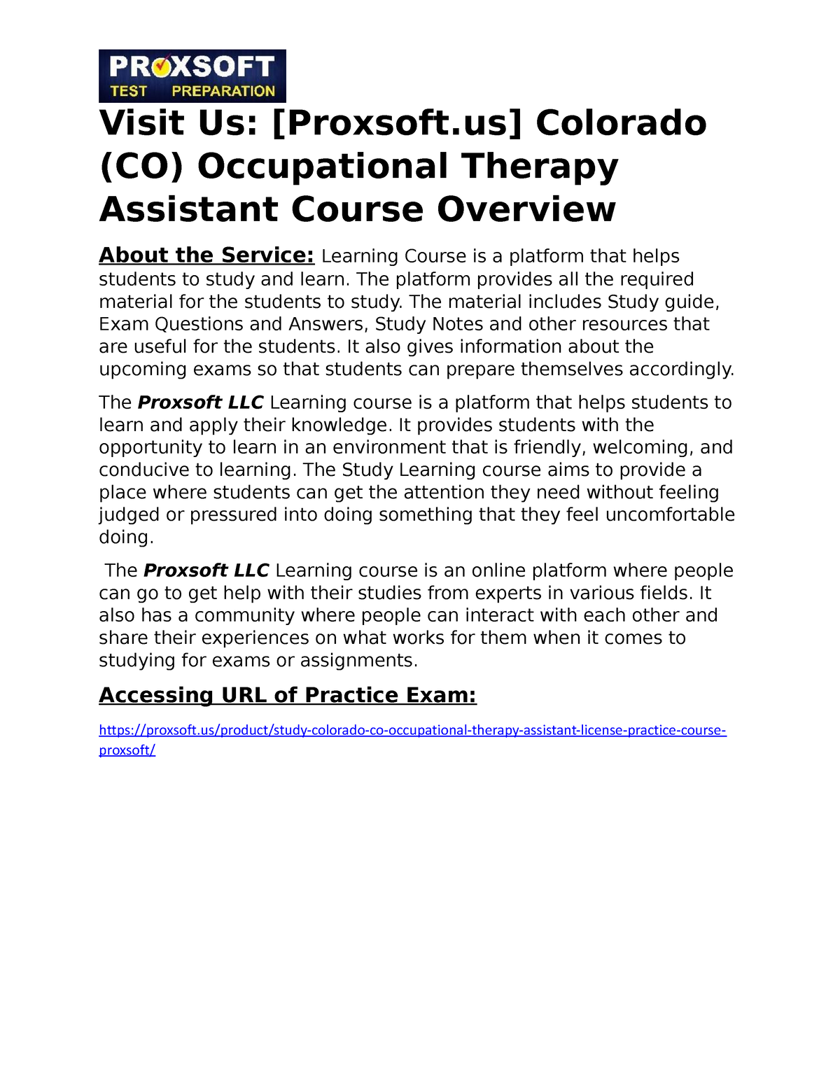 Colorado CO Occupational Therapy Assistant Practice Course Visit Us   Thumb 1200 1553 