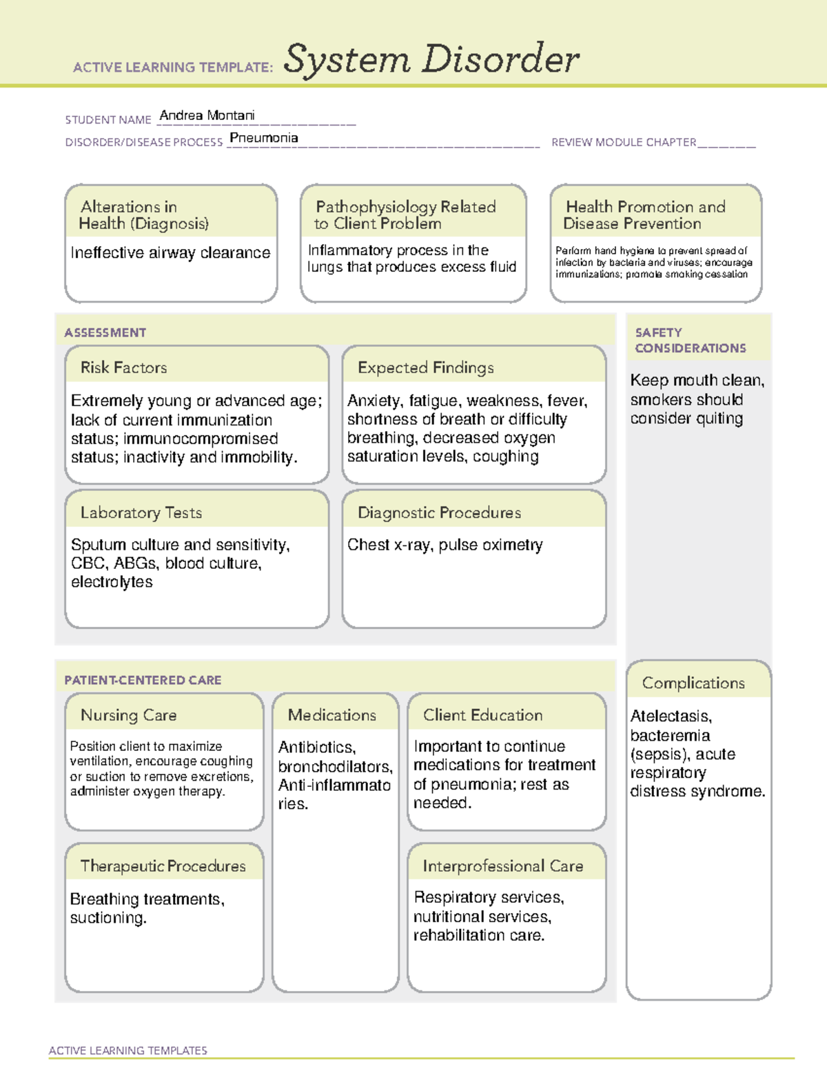 Case 1 - Pneumonia - coursework - ACTIVE LEARNING TEMPLATES System ...